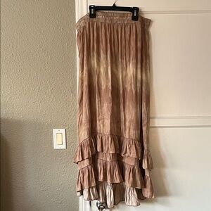 DR2 Brown Tiered Maxi Skirt